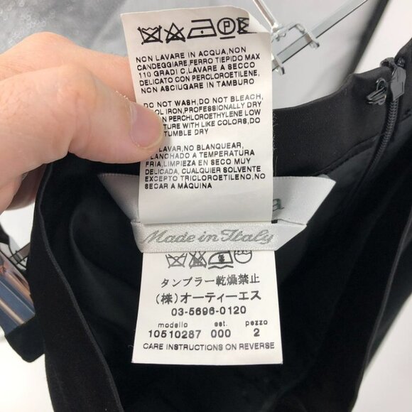 Max Mara Black Wool Knee Length Skirt back slit  size 12 - Picture 6 of 15